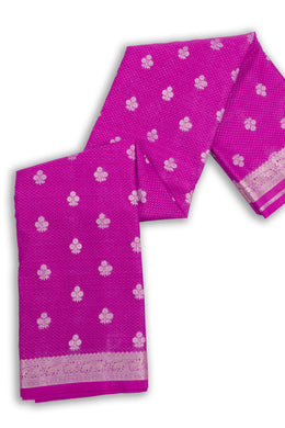 Magenta Pink Kanjivaram Vegan Silk Saree 10075588