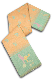 Kanjivaram Vegan Viscose Silk Brown Beige Color Jute Style Finish 10075597