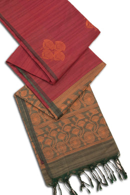 Maroon Jute Weave Kanjivaram Vegan Silk Saree 10075708