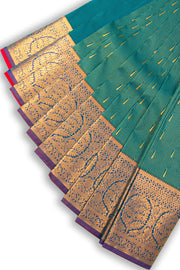 Green Kanjivaram Vegan Silk Saree 10076028