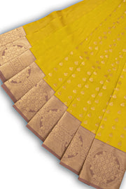 Yellow Kanjivaram Vegan Silk Saree 10076029