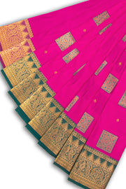 Pink Kanjivaram Vegan Silk Saree 10076030 