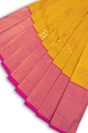 Yellow Kanjivaram Vegan Silk Saree 10076031