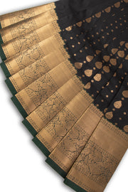 Black Kanjivaram Vegan Silk Saree 10076032