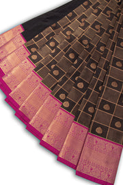 Black Kanjivaram Vegan Silk Saree 10076033