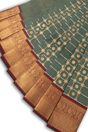 Green Kanjivaram Vegan Silk Saree 10076034