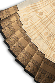 Cream Kanjivaram Vegan Silk Saree 10076035