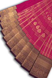 Pink Kanjivaram Vegan Silk Saree 10076036