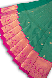 Green Kanjivaram Vegan Silk Saree 10076038