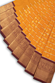 Yellow Kanjivaram Vegan Silk Saree 10076040