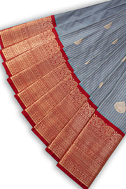 Grey Kanjivaram Vegan Silk Saree 10076042