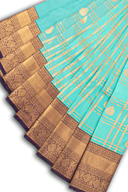 Blue Kanjivaram Vegan Silk Saree 10076043