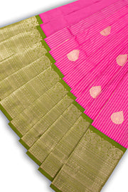 Pink Kanjivaram Vegan Silk Saree 10076044