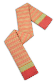 Beige And Pink Art Silk Kanjivaram Saree With Checks Design 10076309