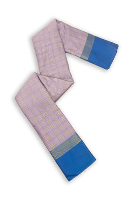 Lavender Art Silk Kanjivaram Saree With Checks Design 10076311