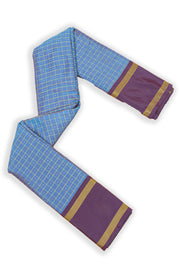 Blue Art Silk Kanjivaram Saree With Checks Design 10076325