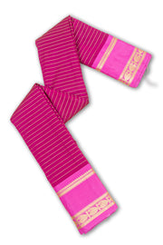 Pink Art Silk Kanjivaram Saree With Stripes Design 10076328