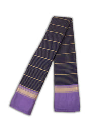 Blue Art Silk Kanjivaram Saree With Stripes Design 10076332