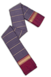 Blue Art Silk Kanjivaram Saree With Stripes Design 10076333