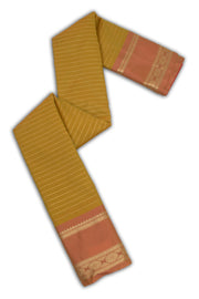 Green Art Silk Kanjivaram Saree With Stripes Design 10076338