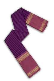 Purple Art Silk Kanjivaram Saree With Stripes Design 10076339