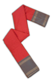 Red Art Silk Kanjivaram Saree With Checks Design 10076347