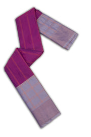 Purple Art Silk Kanjivaram Saree With Stripes Design 10076348