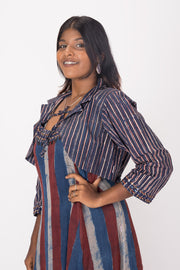 Blue Handcrafted Cotton Dress 10071228