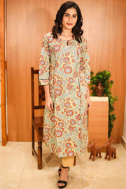 Mint Green Hand Block Printed Cotton Kurta 10062710