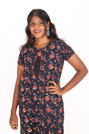 Black Jahota Printed Cotton Kurta