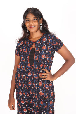 Black Jahota Printed Cotton Kurta