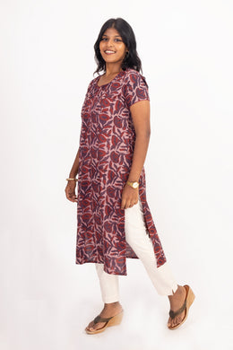 Maroon Vanaspathi Printed Cotton Kurta 10072404