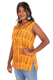 Melon Yellow Bagh Printed Cotton Kurti 10071651