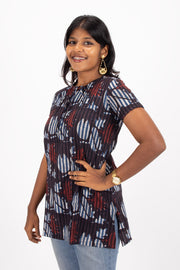 Black Jahota Hand Block Cotton Kurtis 10072397