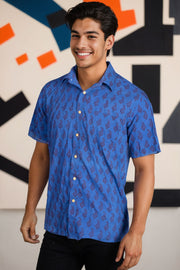 Blue Bagh Printed Half Sleeve Men's Cotton Shirt 10075452
