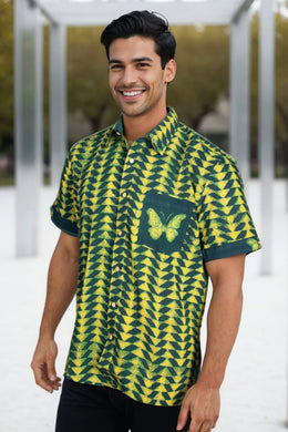 Indigo Handblock Print Pre-Washed Pure Cotton Shirt 10075459