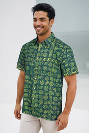 Indigo Handblock Print Pre-Washed Pure Cotton Shirt 10075465