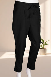 Black Solid Style Cotton Pant 10062713 