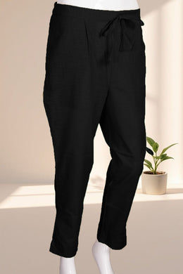 Black Solid Style Cotton Pant 10062713 