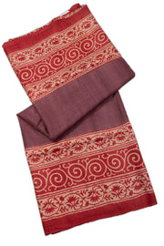  Mauve Printed Tussar Silk Saree 10076290