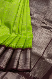 Green Gadwal Kuttu Silk Saree 10075414