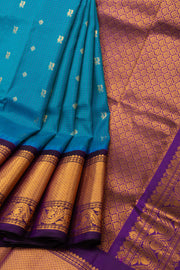 Blue Gadwal Kuttu Silk Saree 10075415