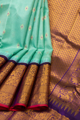 Green Gadwal Kuttu Silk Saree 10075421