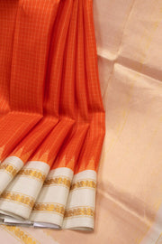 Orange Gadwal Kuttu Silk Saree 10075423