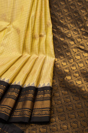 Yellow Gadwal Kuttu Silk Saree 10075426