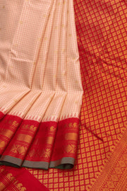 Beige Gadwal Kuttu Silk Saree 10075435