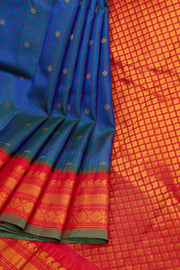 Blue Gadwal Kuttu Silk Saree 10075436