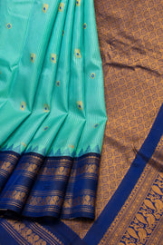 Green Gadwal Kuttu Silk Saree 10075437