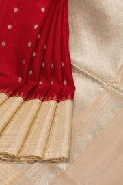 Red Gadwal Kuttu Silk Saree 10075444