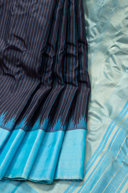 Blue Gadwal Kuttu Silk Saree 10076199